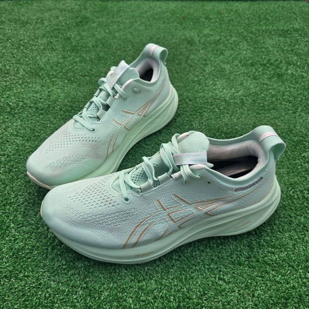 ASICS GEL-Nimbus 26 Mint Tint Gold - Women's Runnig shoes Size 10.5 Wide - Picture 2 of 11